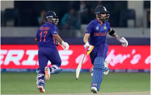 Virat Kohli & Rishabh Pant's stint during th Cricket Twenty20 World Cup match between India and Pakistan in Dubai.